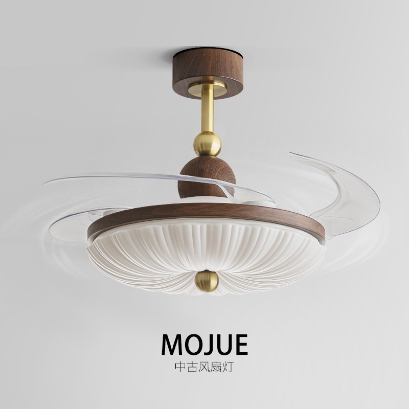 中古风隐形风扇灯全光谱静音变频一体灯卧室吊扇灯餐厅灯电扇,家装灯饰光源,卧室/书房吊灯,淘宝优惠券,粉丝福利购,淘宝优惠卷