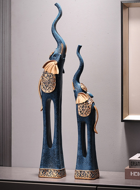 现代创意艺术大象摆件客厅落地装饰品家J居玄关橱窗工艺品摆设大