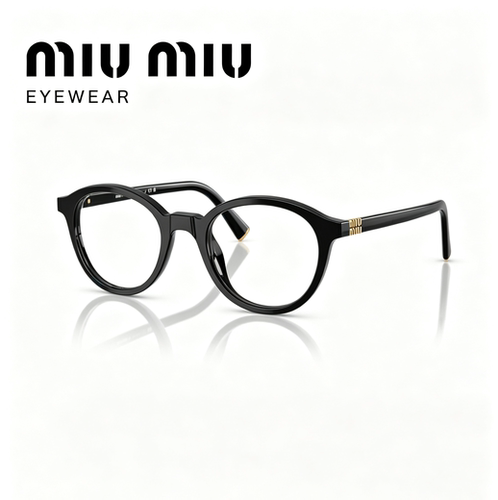 MIUMIU缪缪新款眼镜架全框板材圆形复古黑框光学眼镜架0MU02WVF