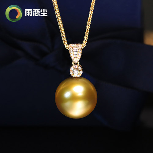 吉尔德赤金珍珠吊坠项链