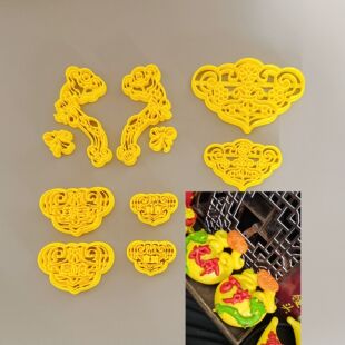 如意馒头模具做花饽饽长命锁烘焙造型配件吉祥如意环保级塑料磨具