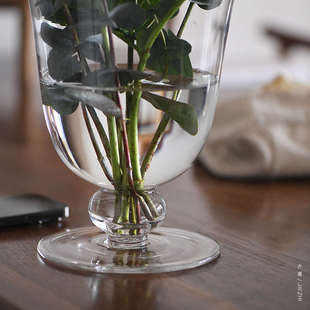 介直 Big Vase高透玻璃大号花瓶 法式中古感鲜切插花透明家居摆件