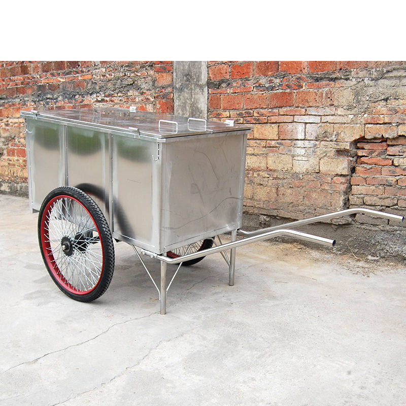 不锈钢手推垃圾车清洁车环卫手推人力两轮铁垃圾车市政物业保洁车