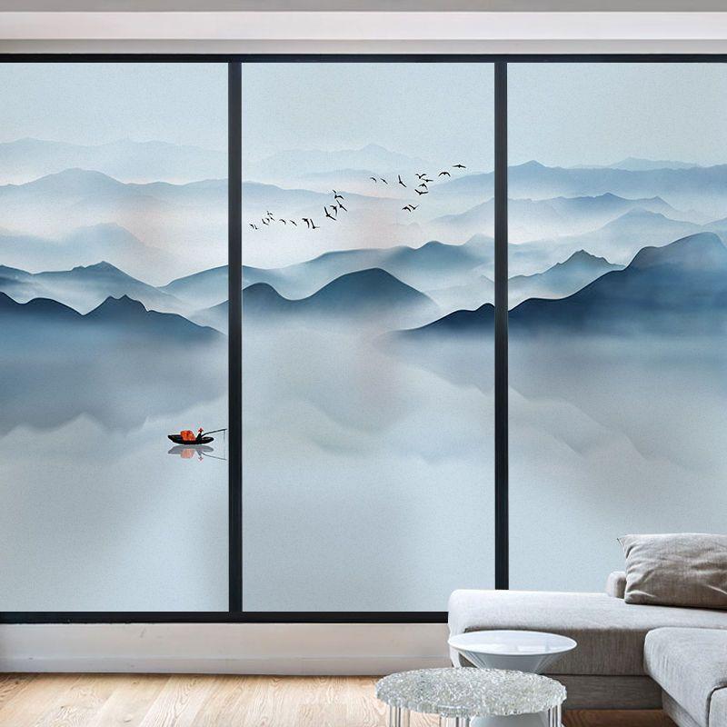 磨砂贴纸静电免胶玻璃贴膜卫生间浴室移门玻璃贴透光不透明窗花纸