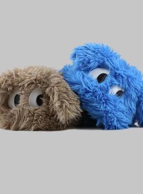 2024新款毛绒大眼小狗搞怪护耳保暖帽秋冬长耳朵套头卡通绒帽加厚