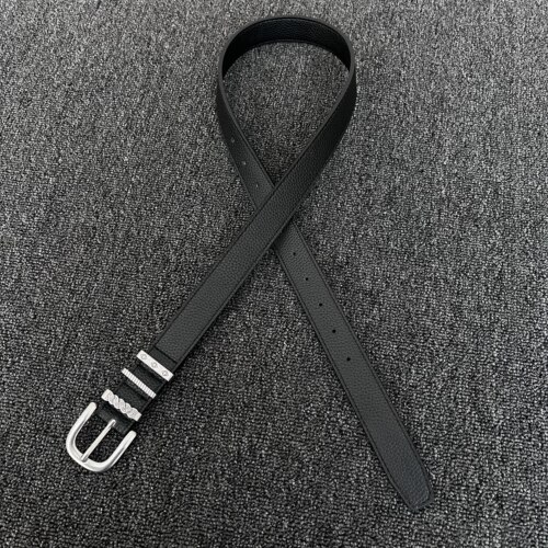 cleanfit荔枝纹旧古银金属扣皮带