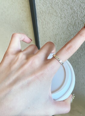 复古做旧字母开口食指戒