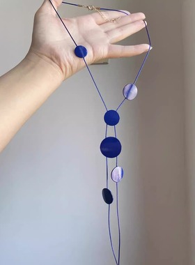 蓝调时刻~超显白蓝色不规则项链