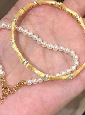 新款爆款珍珠手链ins风四叶草