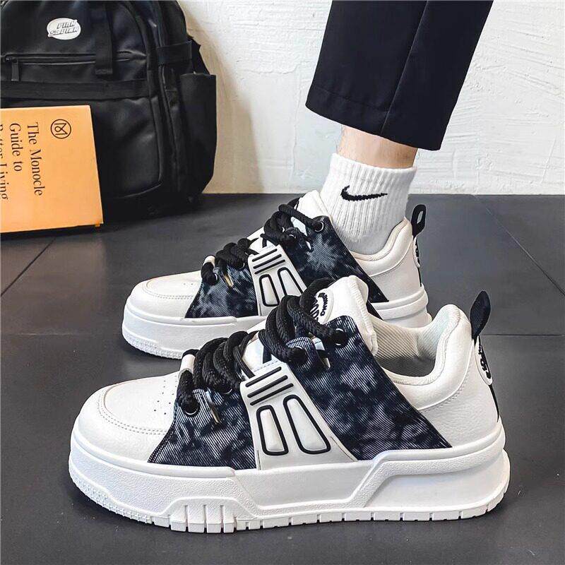 男鞋透气春秋款百搭休闲 板鞋青少年运动厚底增高小白鞋潮鞋子男