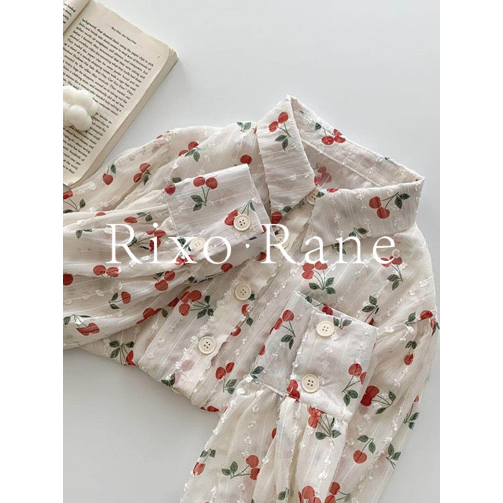 法国Rixo Rane 美到窒息⭐法式碎花雪纺衬衫女秋覆古蕾丝别致上衣