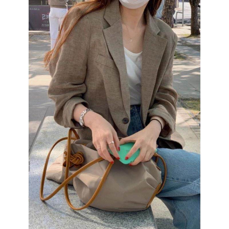 RIXO RXLY棉麻小西装外套薄款女春秋季休闲长袖开衫通勤正装上衣