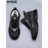 皮毛一体加绒保暖男士 新款 休闲鞋 防滑软底高帮运动鞋 男鞋 棉鞋 冬季