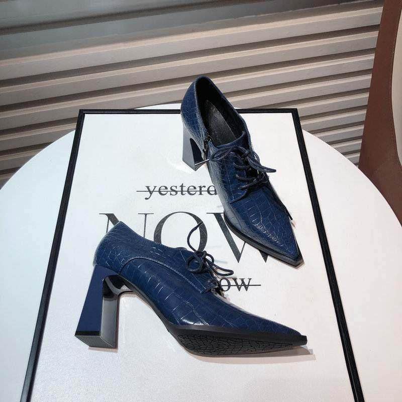 复古高跟鞋女士春秋粗跟尖头防水台真皮职业单靴小皮鞋深口单鞋子,女鞋,深口单鞋,淘宝优惠券,粉丝福利购,淘宝优惠卷