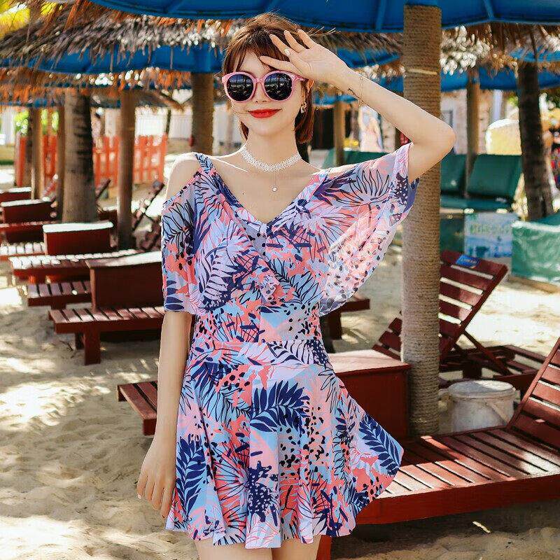 迈洛森防晒游泳衣女2025新款冬泡温泉遮肚显瘦仙女范性感连体泳装