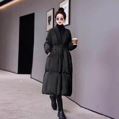 Bendelass高级感羽绒服女冬季新款中长款保暖加厚过膝腰带款外套