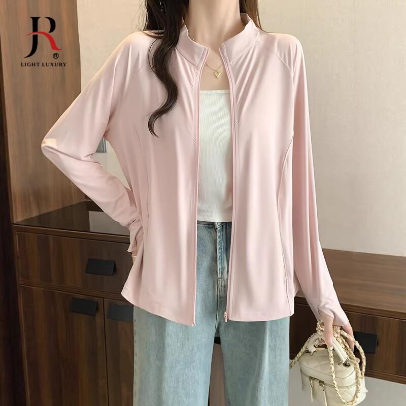高级轻奢大码冰丝防晒衣女款夏季新款胖mm立领防晒服无帽瑜伽外套