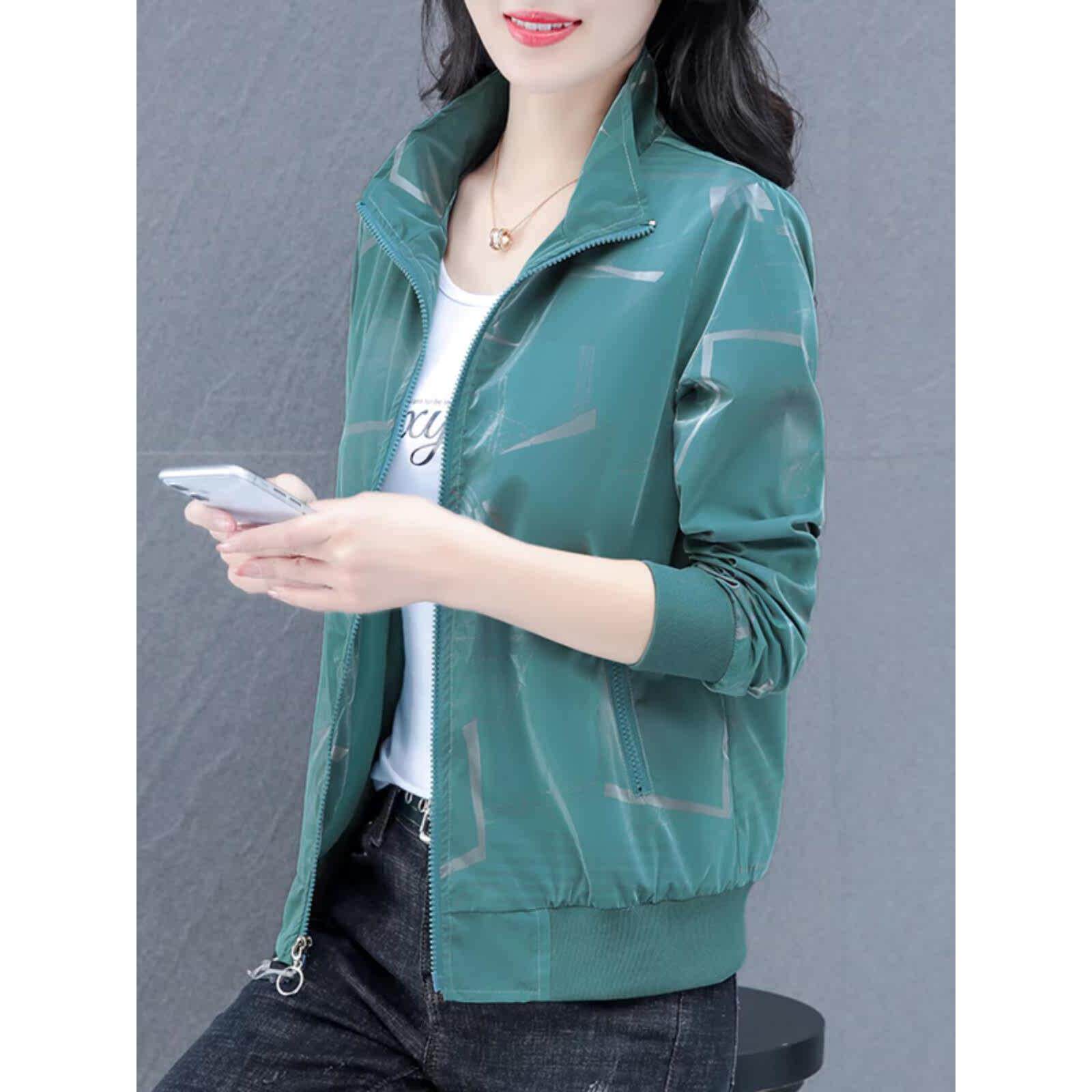 短款立领风衣女士外套秋季薄款2025新款宽松大码中年妈妈夹克上衣