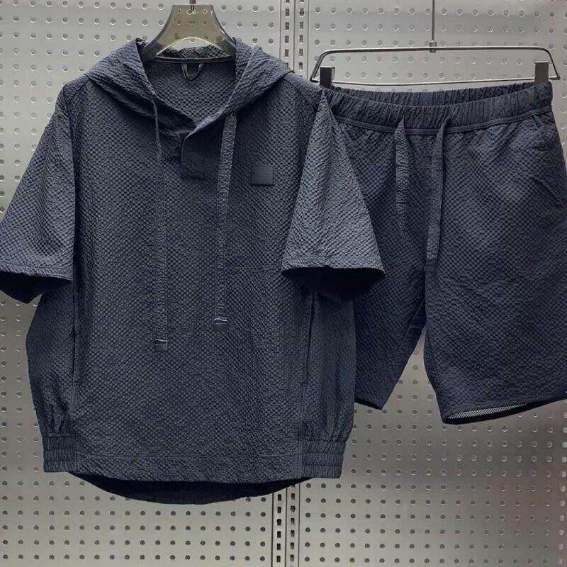 STIFER GENNE休闲运动套装男夏季2026新款男士冰丝短袖短裤两件套