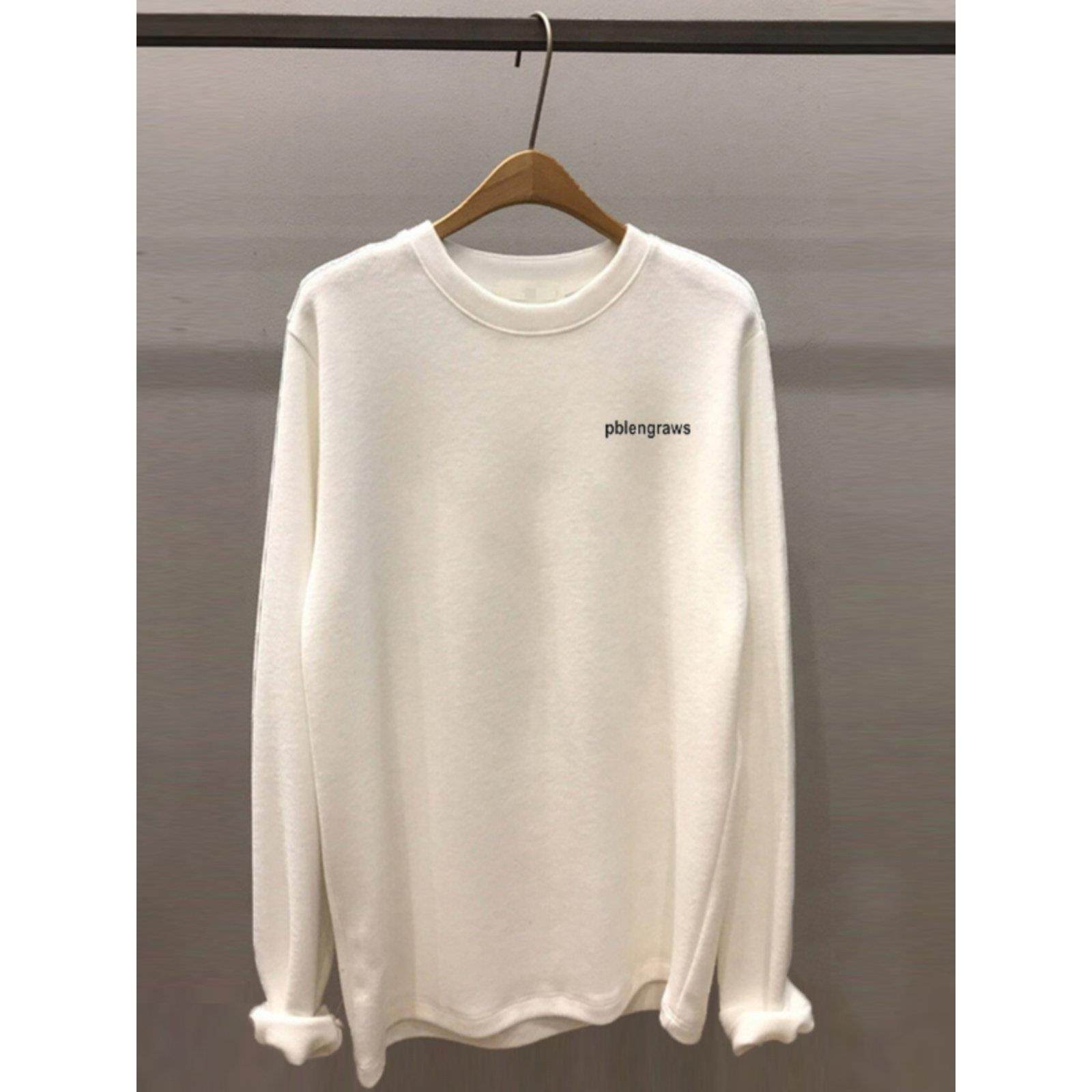 韩国德绒长袖t恤女内搭宽松加绒保暖百搭磨毛白色上衣打底衫秋冬