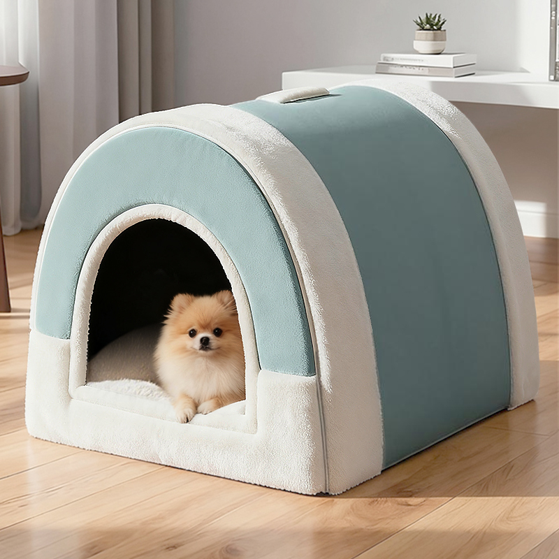 狗窝冬天保暖封闭式安全感房子窝可拆洗宠物帐篷窝中型犬睡觉狗屋