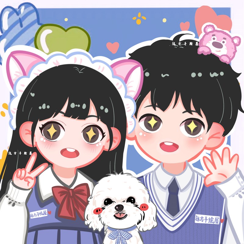 q版卡通手绘头像约稿设计动漫画真人照片定制作情侣礼物接代绘画