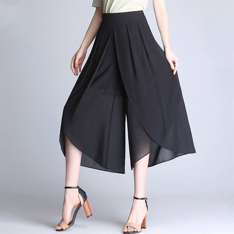 2019 Wide leg pants Spring and summer Chiffon Ninth pants Panties Culotte Seventh Thin section Drape Paige Easy trousersin the Sports/Yoga/Fitness/Fans supplies , Yoga , Yoga clothes  category - from Buy2taobao.com to provide professional Taobao agent buy service