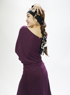 NF宁方 拉丁舞宽松教师连体裙短袖 教课练舞双穿#012