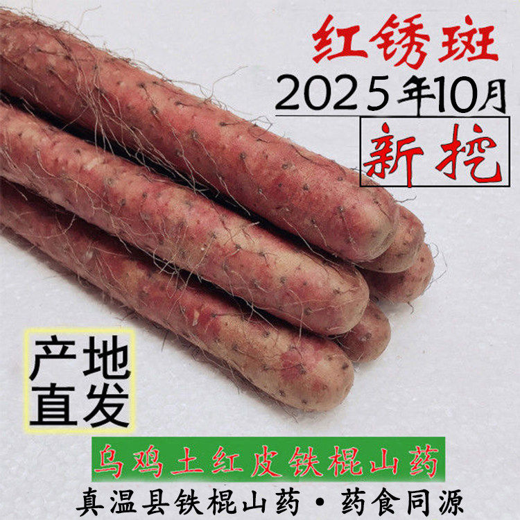 河南焦作温县乌鸡土红皮铁棍山药正宗怀淮铁杆山约新鲜山药