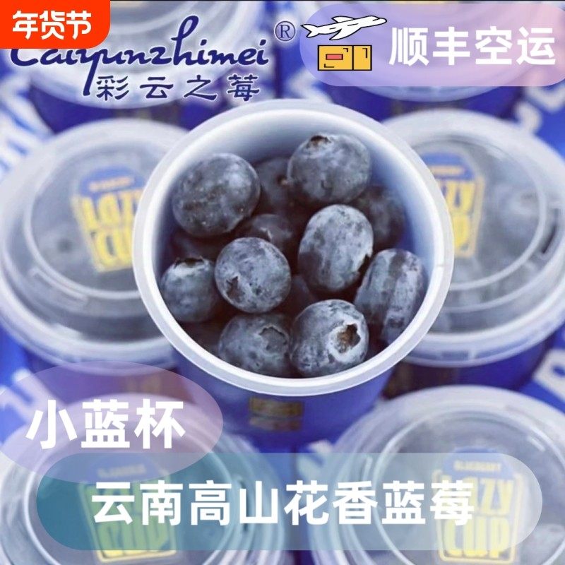当季云南高山花香蓝莓鲜果小蓝杯脆甜新鲜现摘装顺丰空运水果一颗,包装,水果包装,淘宝优惠券,粉丝福利购,淘宝优惠卷