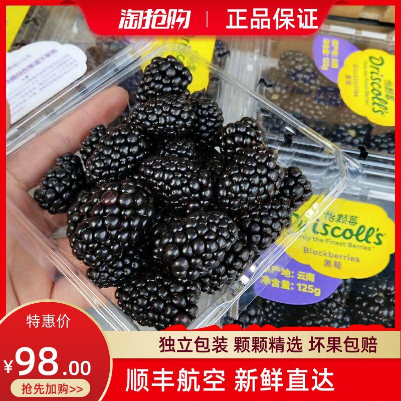 云南怡颗莓黑莓新鲜覆盆