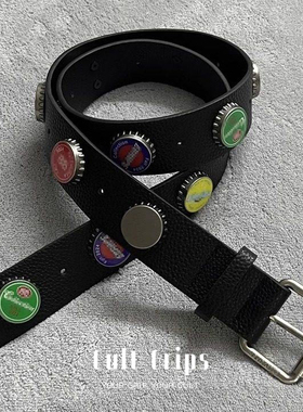 Cult Grips秀场款啤酒瓶盖腰带打破常规时髦痞帅风皮带男女现货