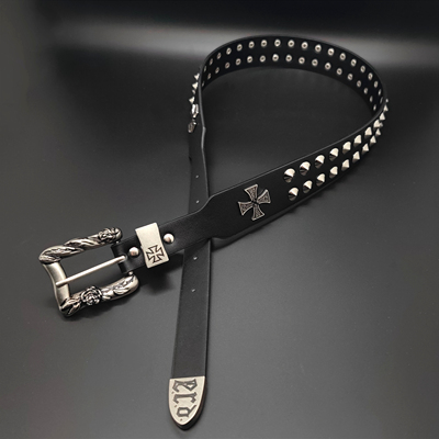 Clut Grips RD忧郁的富二代24ss十字架铆钉腰带双排钉朋克风皮带