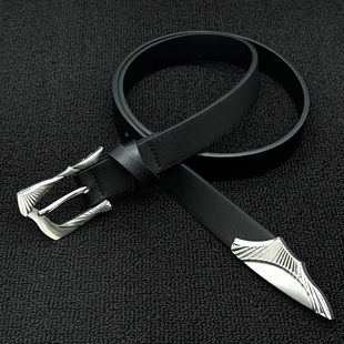 Cult 带 Grips复古利剑雕花异型尾夹腰带男女原创设计感朋克小众裤