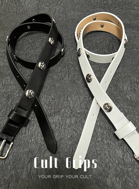 Cult Grips新品美系铆钉logo刻印腰带cleanfit风格男女款百搭皮带