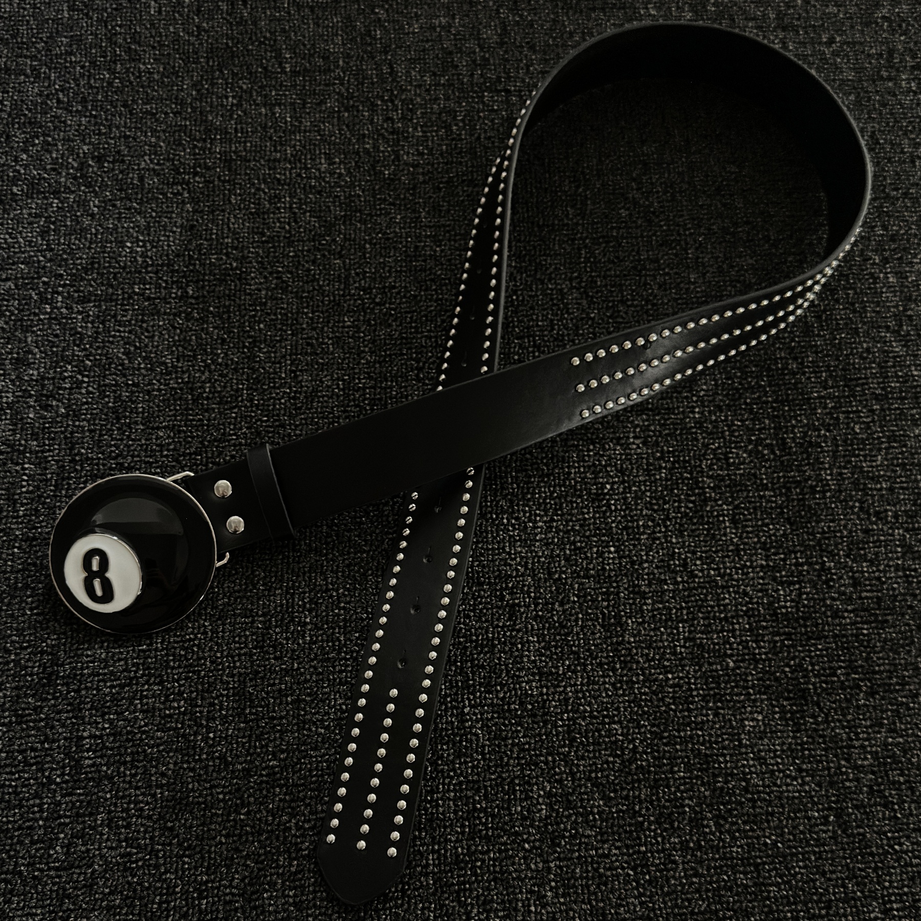 Cult Grips黑8logo铆钉腰带复古vibe风小众皮带cleanfit穿搭配饰