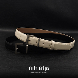 极简白色真皮皮带女氧气感2025年新款 ins风高级气质百搭腰带配饰