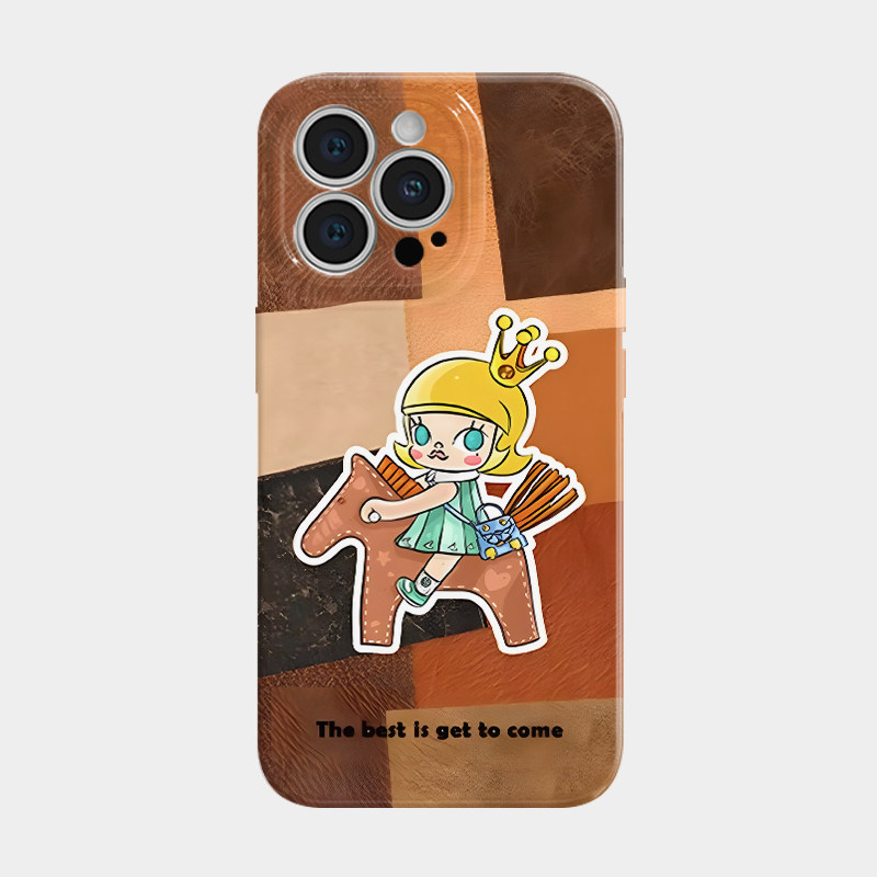 韩国木马女孩适用苹果16promax手机壳16pro苹果14pro新款14个性15promax防摔16保护套15小众13高级感12女生16