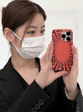 日韩ins风个性橙色字母磨砂适用苹果14手机壳iphone15promax简约菲林新款14pro超薄保护套xr防摔12创意11硬15