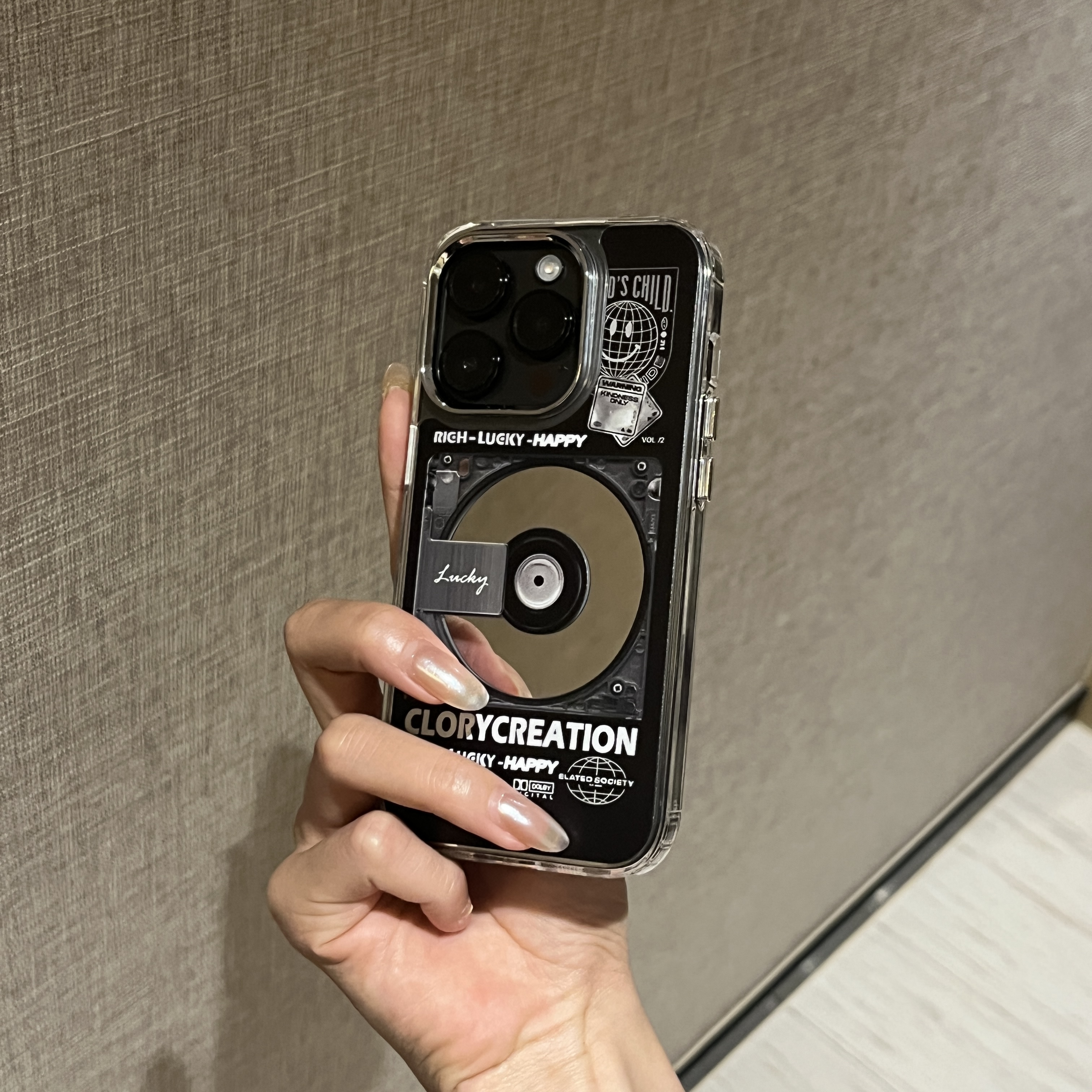 CD光盘镜面15promax手机壳
