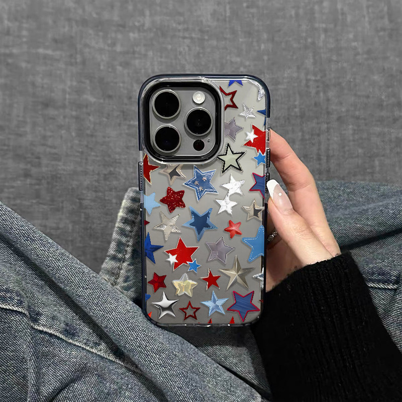涂鸦星星 原创小众高级感适用iPhone17promax手机壳苹果16pro/15防摔14硅胶软壳13黑色12全包14不会撞壳