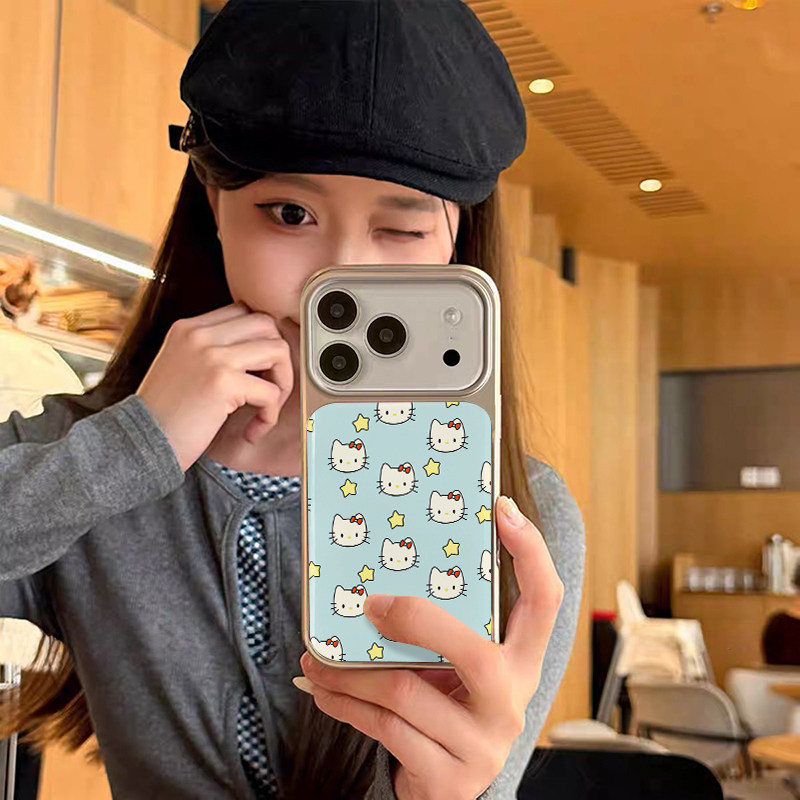 趣味头像kt猫 原创小众高级感适用iPhone17promax手机壳苹果16pro防摔14硅胶软壳13银色12女生17不会撞壳15