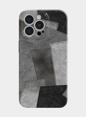 Ins风灰色皮革适用于苹果17pro不会撞壳的手机壳ins风iPhone17promax个性15菲林14创意13小众11高级艺术15pro