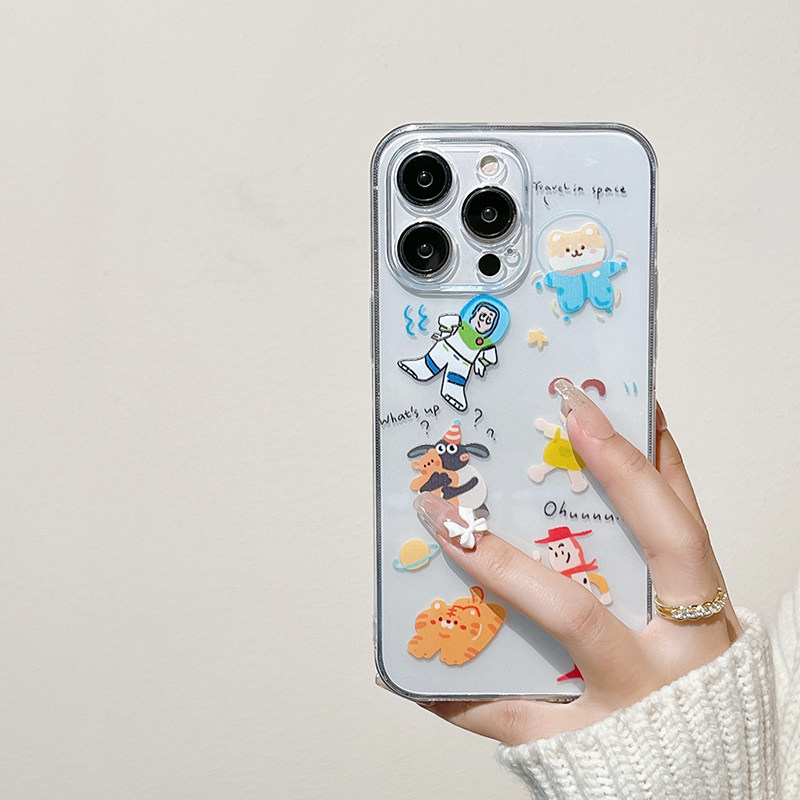 巴斯光年玩具总动员适用苹果iphone15手机壳镜头全包13透明15pro男14promax新款xr情侣12不会撞壳14pro高级感