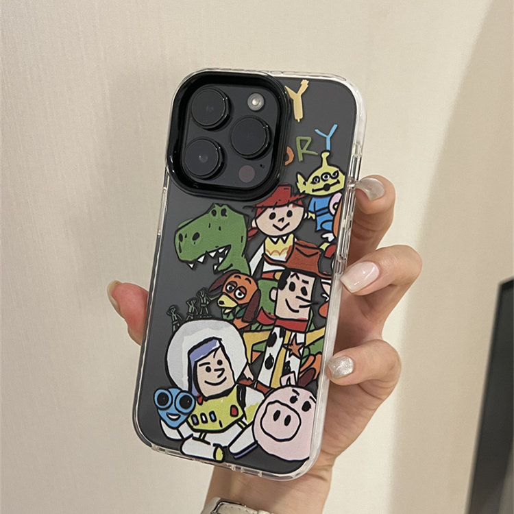 韩国卡通涂鸦总动员适用苹果15手机壳iphone15promax新款14高级感15pro黑边软壳14promax透明防摔13pro情侣13怎么看?