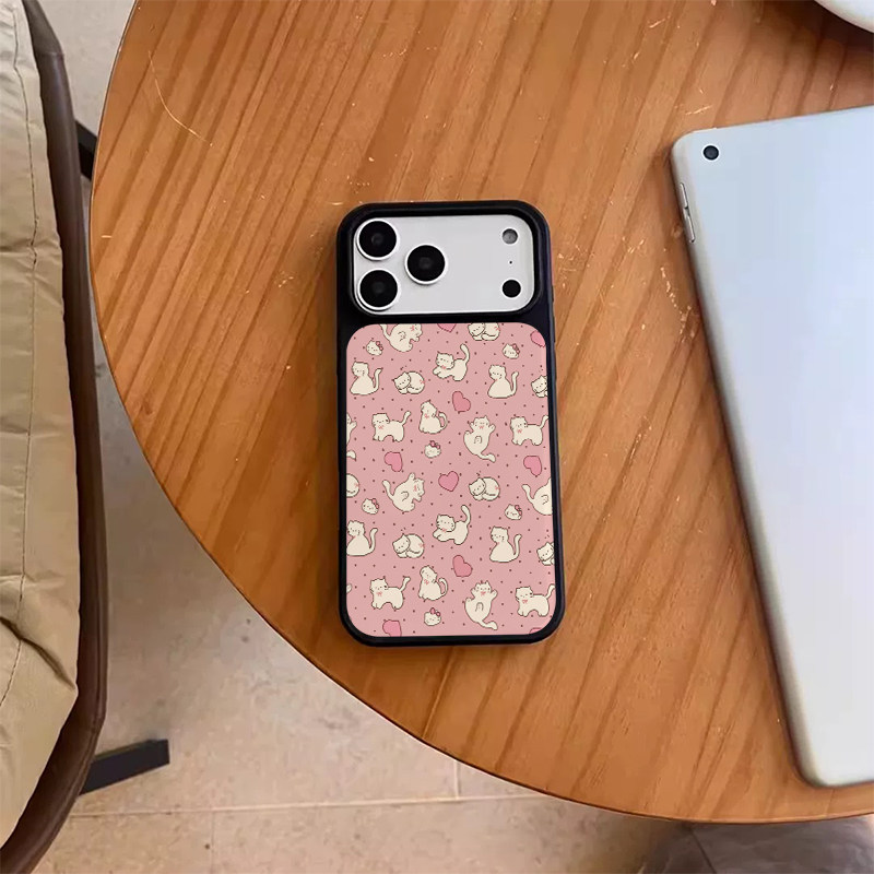 韩国ins女生粉色爱心猫咪适用苹果17手机壳iphone17promax黑色磨砂15新款14防摔保护套13独特超好看16promax