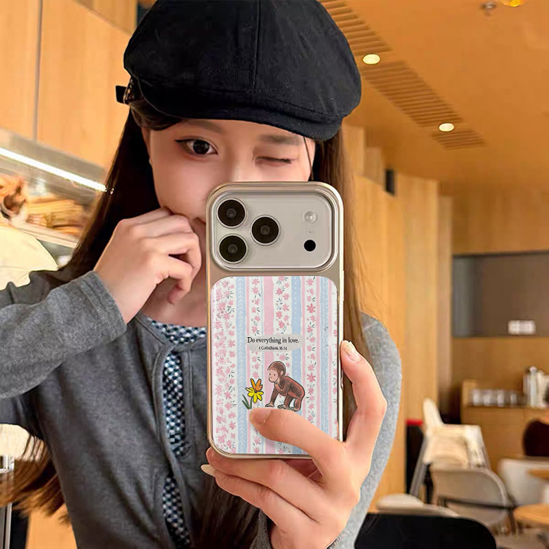 复古风猴子 原创小众高级感适用iPhone17promax手机壳苹果16pro防摔14硅胶软壳13银色12女生17不会撞壳15