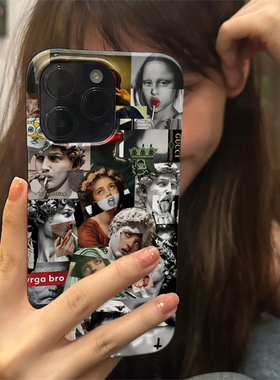 Kanye风朋克创意雕像适用于苹果IPhon15pro/16promax/15/14/13/11/xr菲林小众高级感不会撞壳手机壳14pro个性