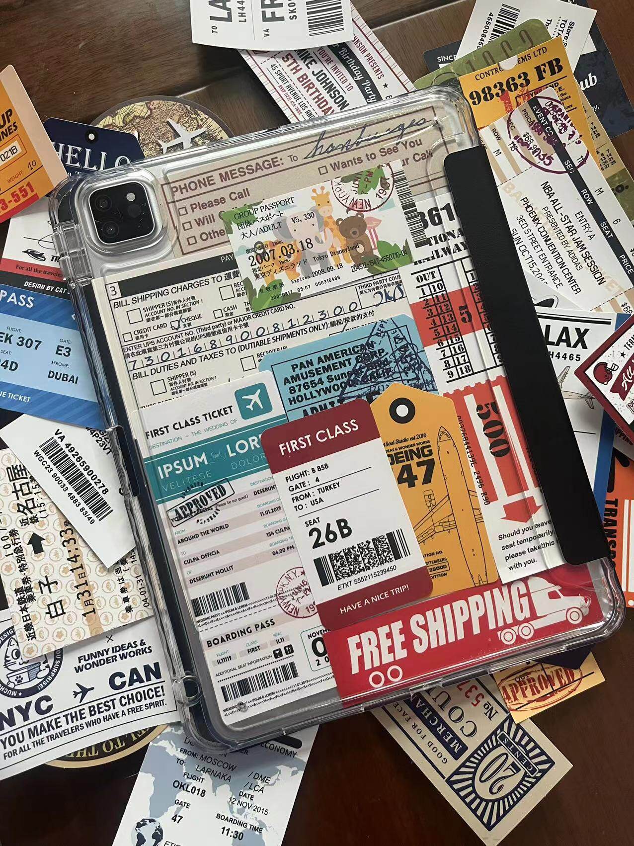 水晶款登机牌新款适用苹果防弯亚克力ipad保护套air4/5保护壳平板ipadpro2022第九代ipad10带笔槽迷你mini6