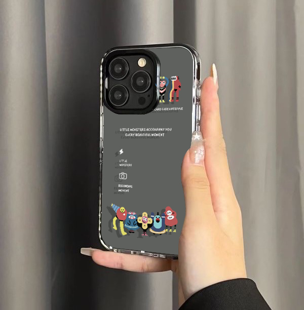 原创卡通小怪兽适用iPhone16Promax手机壳苹果13新款12硅胶软壳16pro小众创意11情侣14p高级感14promax保护套